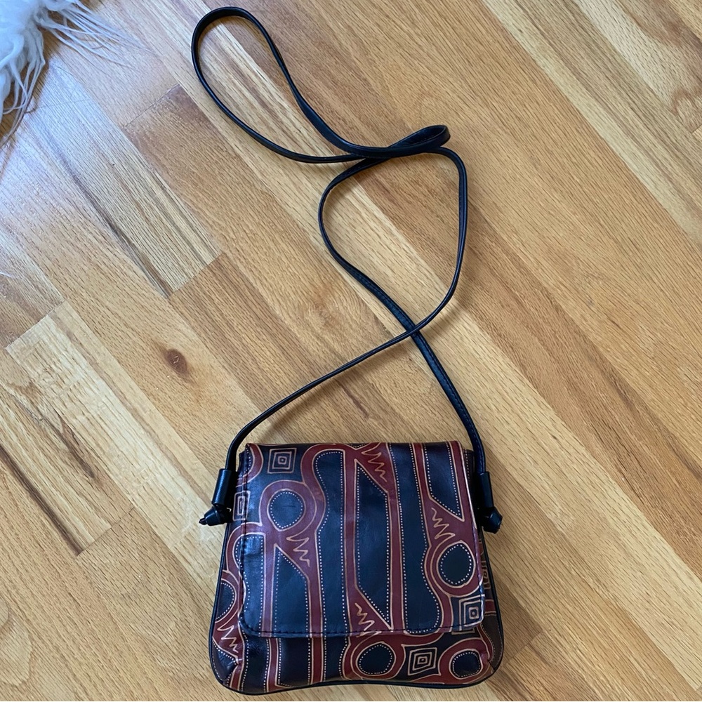 Women's Brown Tribal Hippie Patterned Crossbody Bag